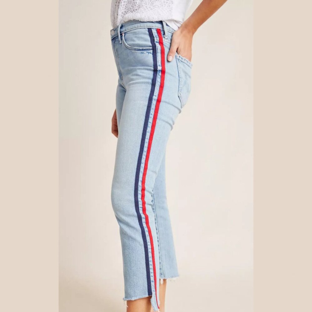Mother The Insider Crop Step Fray in Thanks Again Racer Jeans